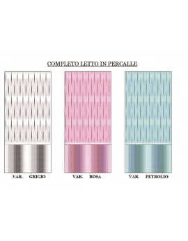 Completo lenzuola DARIA in Percalle di Cotone - varianti colore