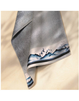 Set asciugamani 1+1 LINEA EDEN DIS. ORIENTE - variante grigio