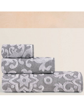 Gruppo 6 asciugamani IRIS DIS. 02 - colore grigio
