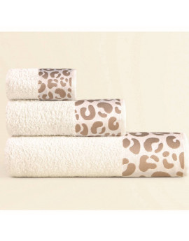 Set asciugamano 1+1 LEOPARDO - variante panna