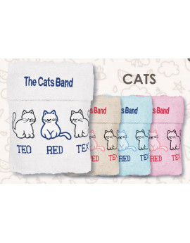 Set asciugamani 1+1 CATS - colori