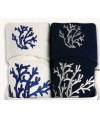 Set asciugamani 1+1 CORALLO - Panna e Blu