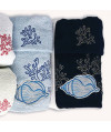 Set asciugamani 1+1 CONCHIGLIA - cielo e blu